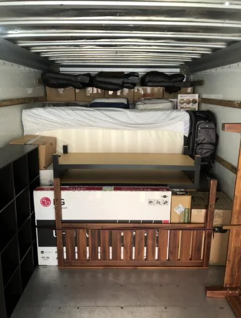 Truck packed wall to wall