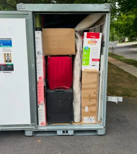 UBox container fully packed and ready for transport